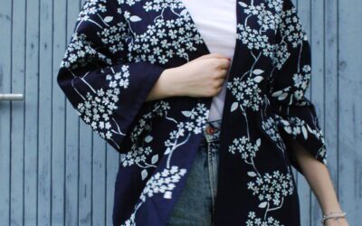 Jak vzniká vlastní modrotisková látka – návod, zkušenosti a&nbsp;kimono kabátek